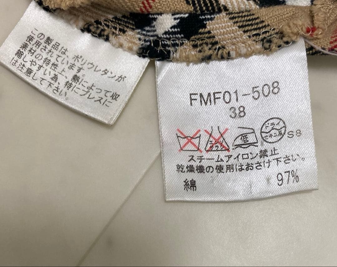 バーバリーブルーレーベル　ノバチェック　ノースリーブワンピース 38 ストレッチ