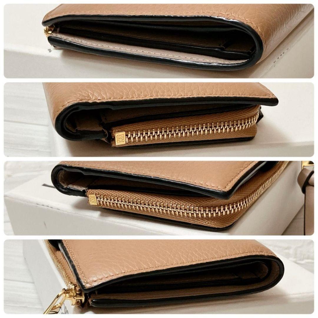 極美品 ロエベ LOEWE アナグラム 二つ折り 折り財布 レザー MB42