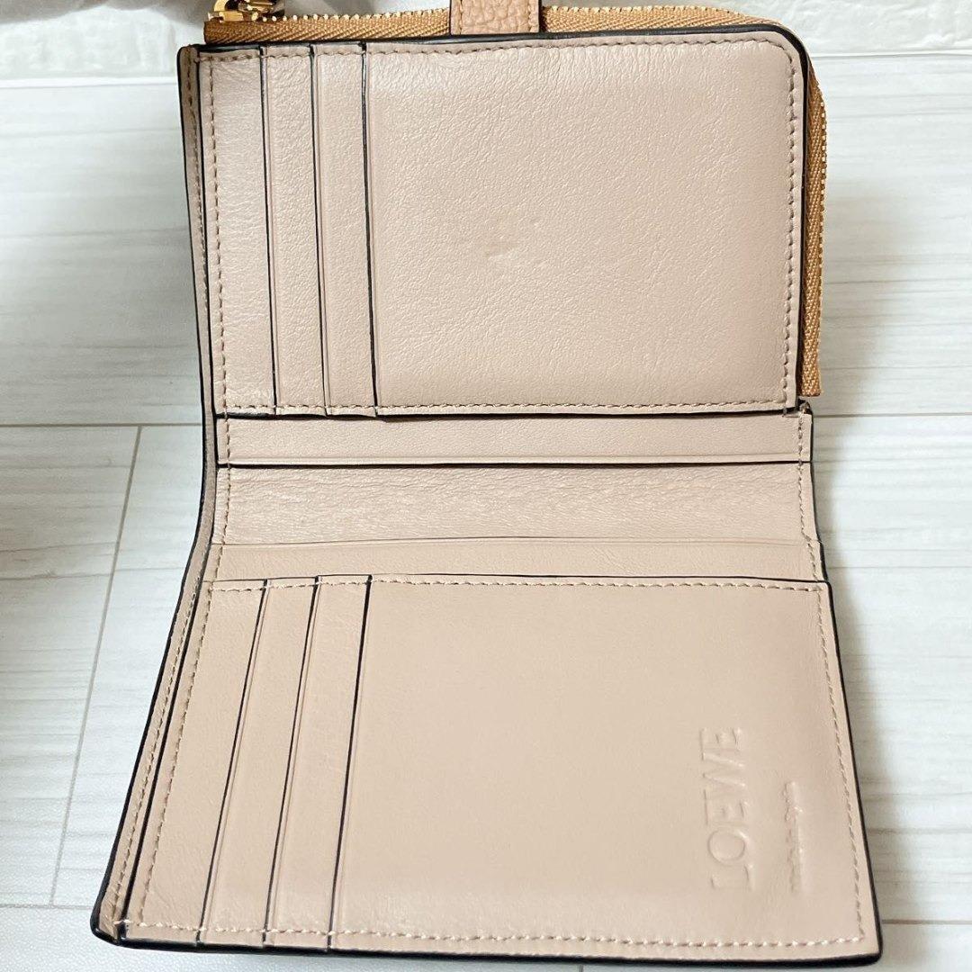極美品 ロエベ LOEWE アナグラム 二つ折り 折り財布 レザー MB42