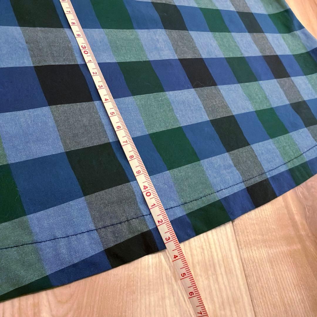 familiar 80cm シャンブレーチェックネックレス刺繍ワンピース