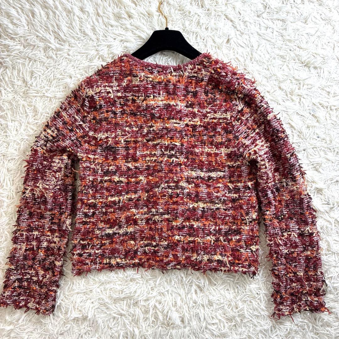 未使用級✨ZARA 完売品 テクスチャー ニット カーディガン 金ボタン M相当