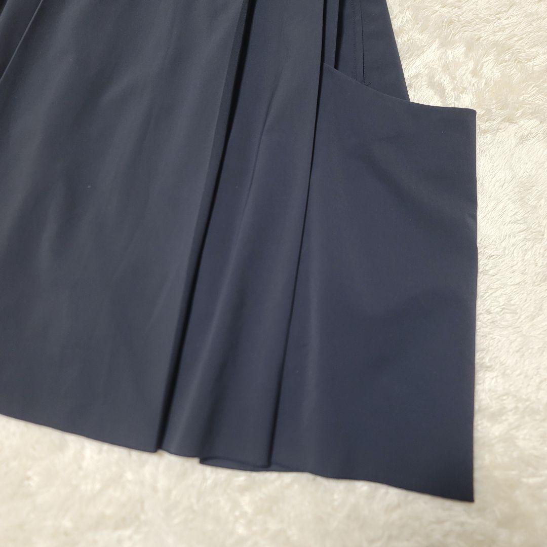 美品✨フォクシーニューヨーク　ワンピース　ネイビー　トロミ素材