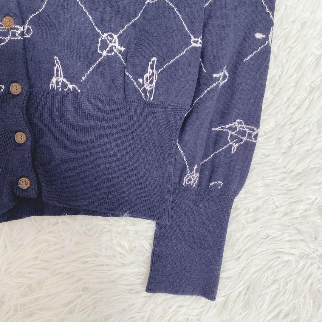 希少 ヴィヴィアンウエストウッド オーブ総柄カーディガン オーブボタン 刺繍入り