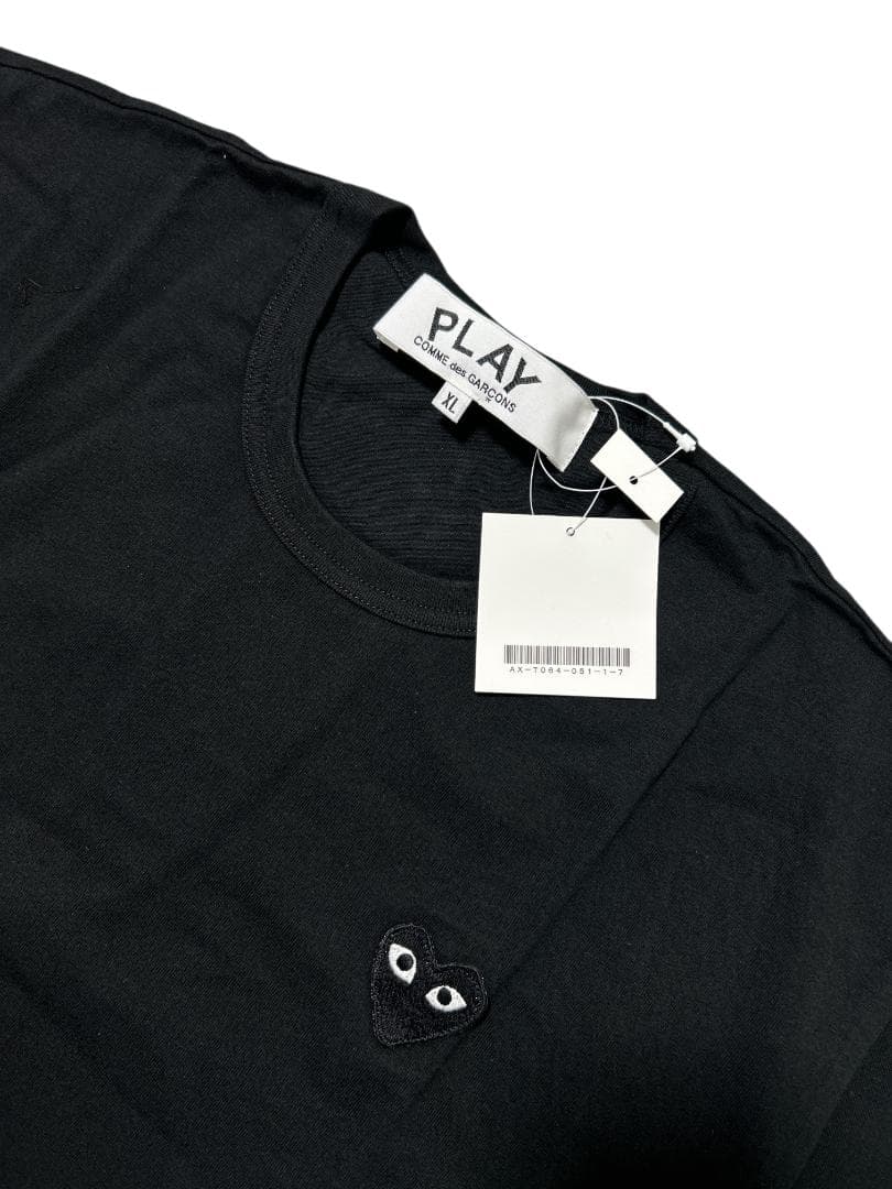 A95 PLAY プレイ コムデギャルソン 黒ワッペン ハート Tシャツ XL