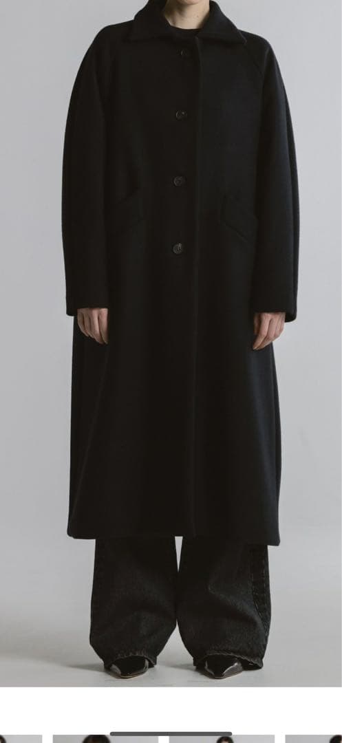 cinoh チノ　ブラック　ウールロングコート　今期