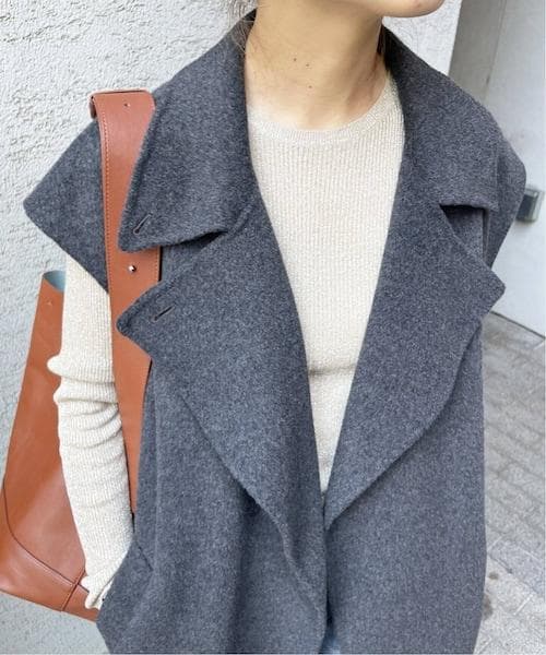 極美品 スピックアンドスパン スーパー160sベストコート 38