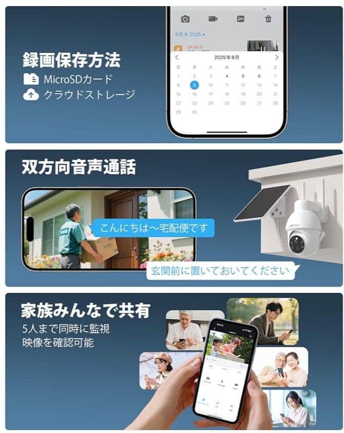 【新品未開封】ANRAN防犯カメラ　800万画素　ワイヤレス　ソーラーパネル