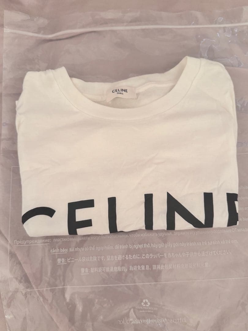 CELINE クロップドTシャツ ホワイト