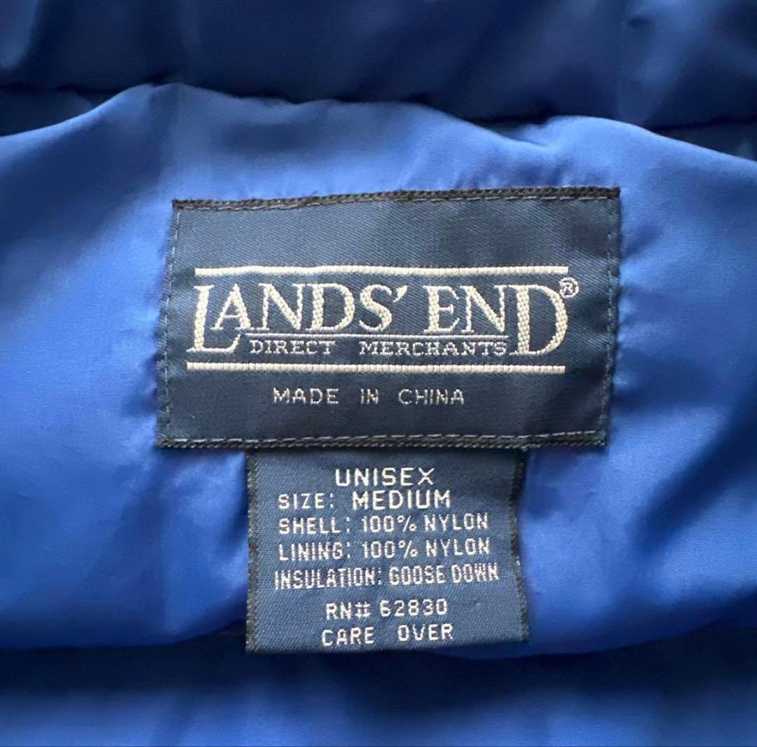 トップス LANDS' END down vest blue