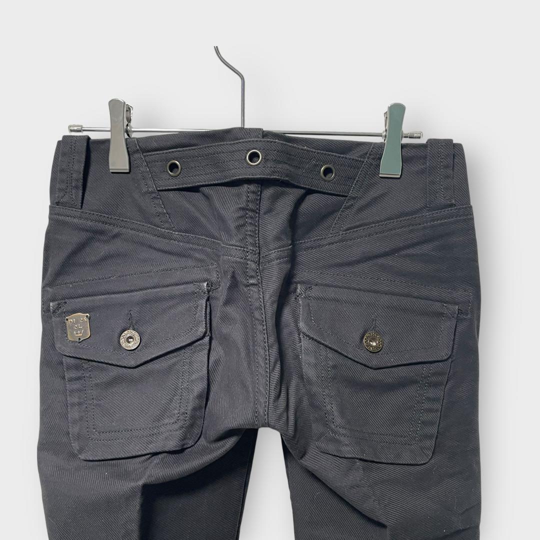 DIESEL 00s Y2K ギミック タック フレア パンツ 黒 24