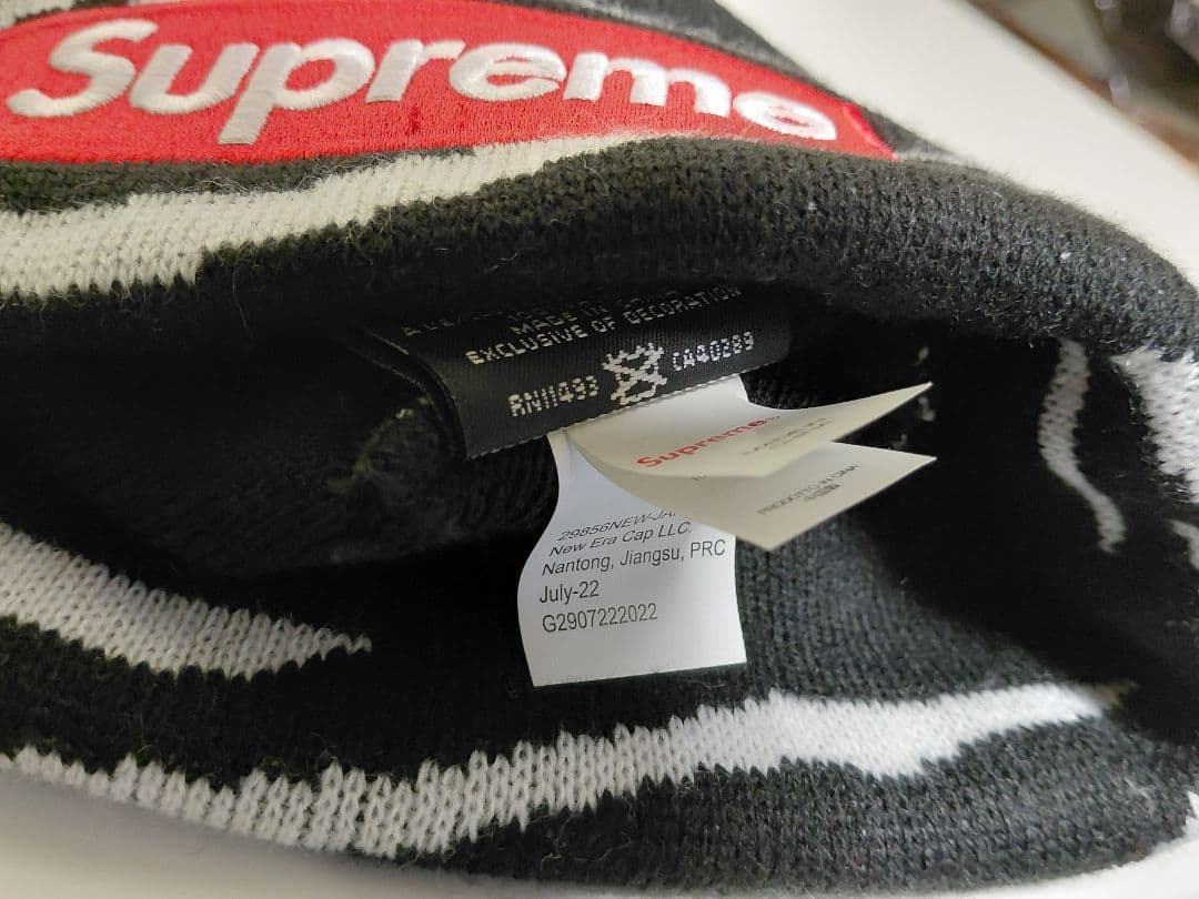 美品　Supreme　New Era　Box Logo　Beanie　Zebra