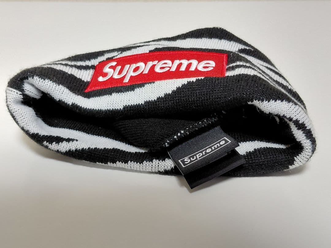 美品　Supreme　New Era　Box Logo　Beanie　Zebra