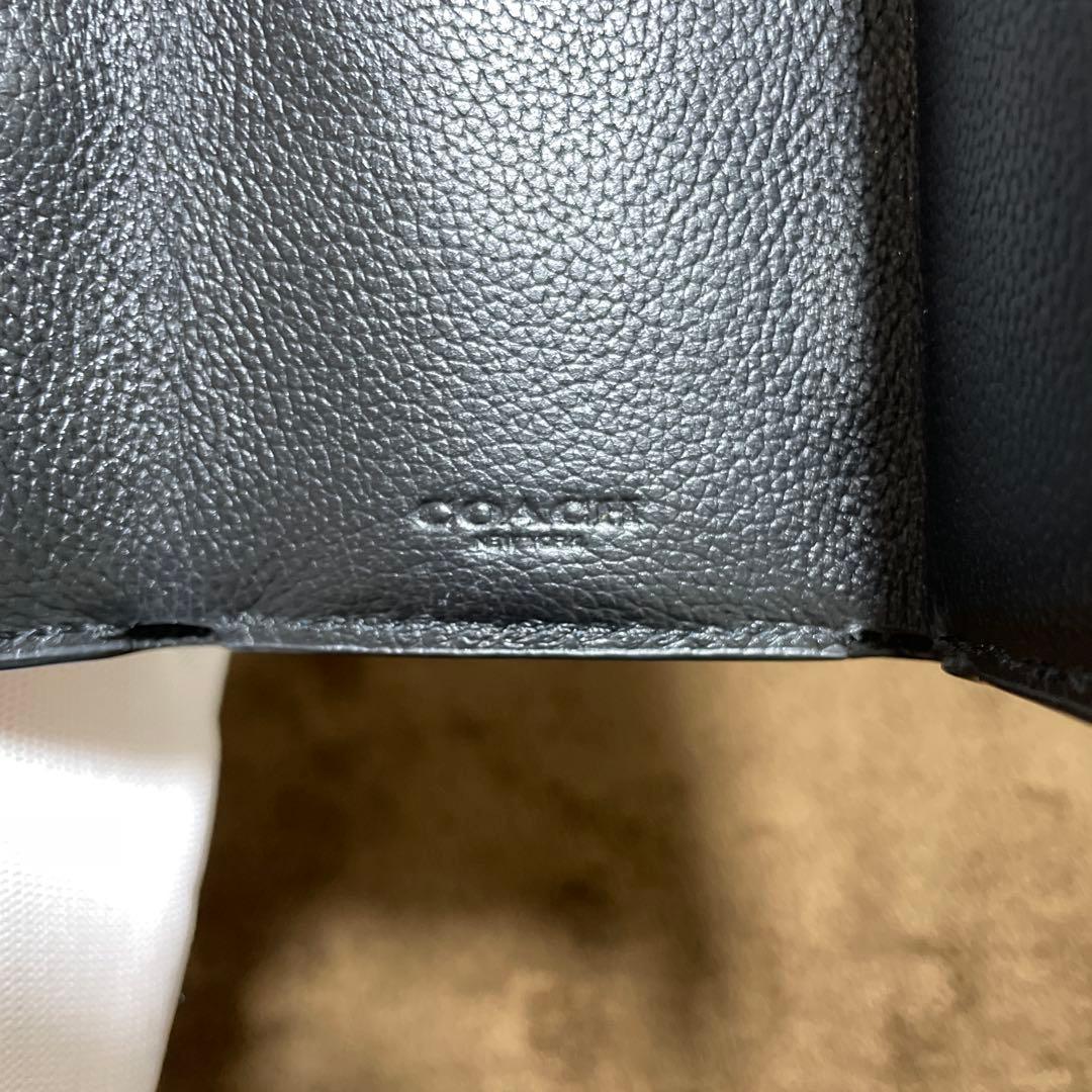 新品未使用 COACH コーチ トライフォールド オリガミ 三つ折り財布ブラック