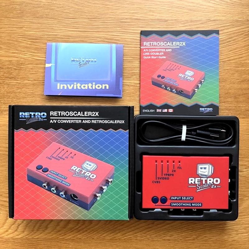 RetroScaler 2x　低遅延　HDMI コンバーター　レッド