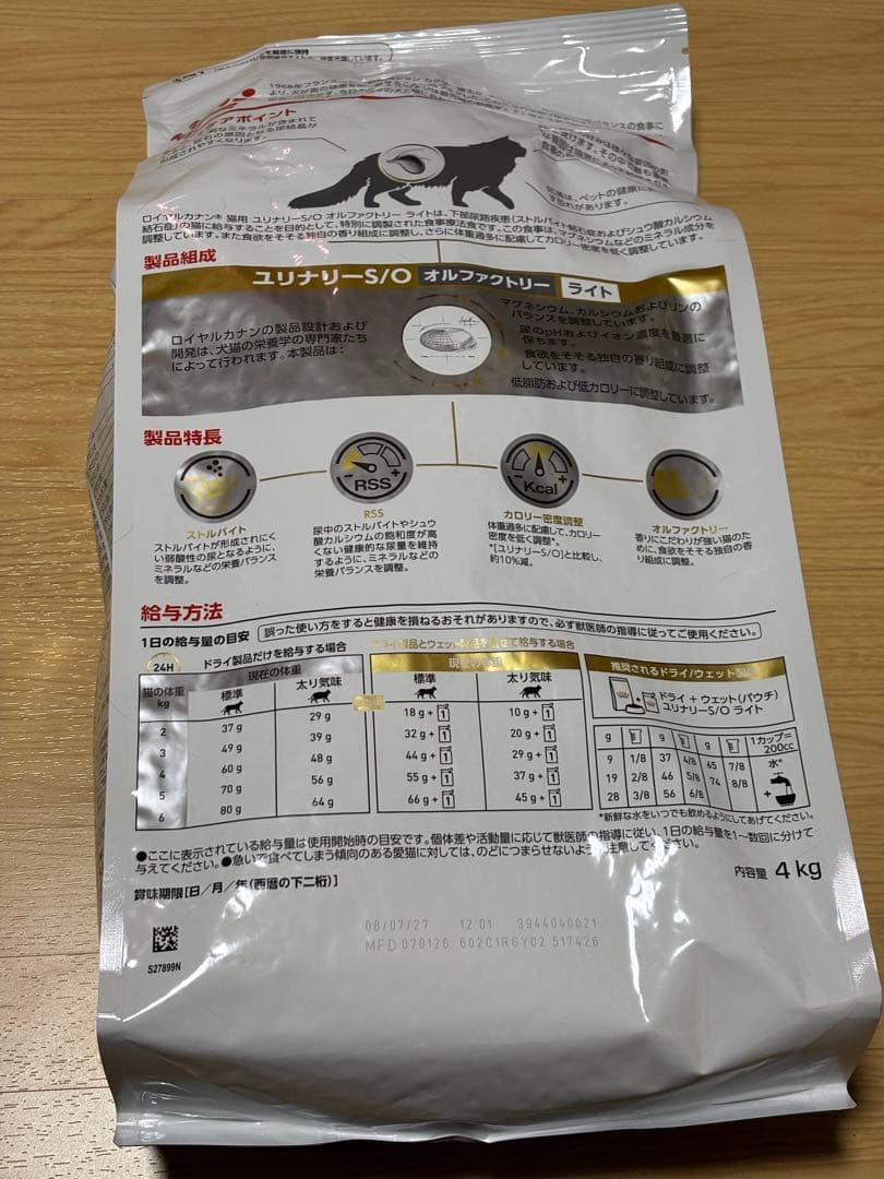  CANIN ユリナリーS/O オルファクトリーライト4kg