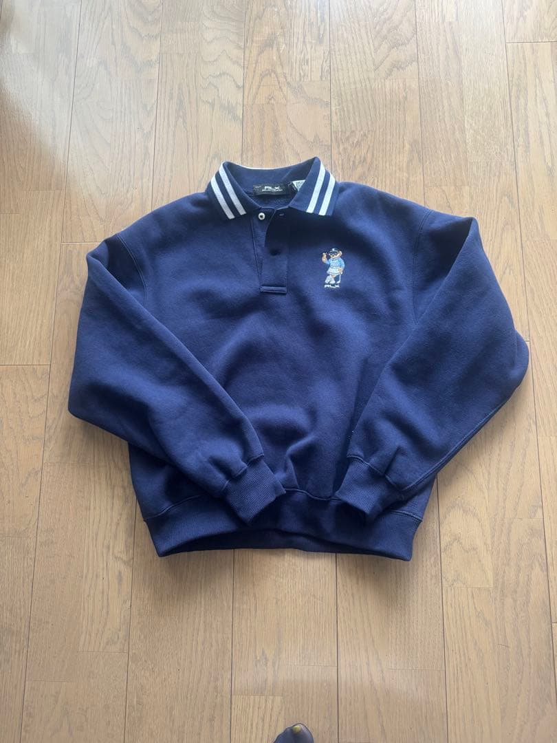 Polo ベア フリース ロングスリーブ ポロシャツ