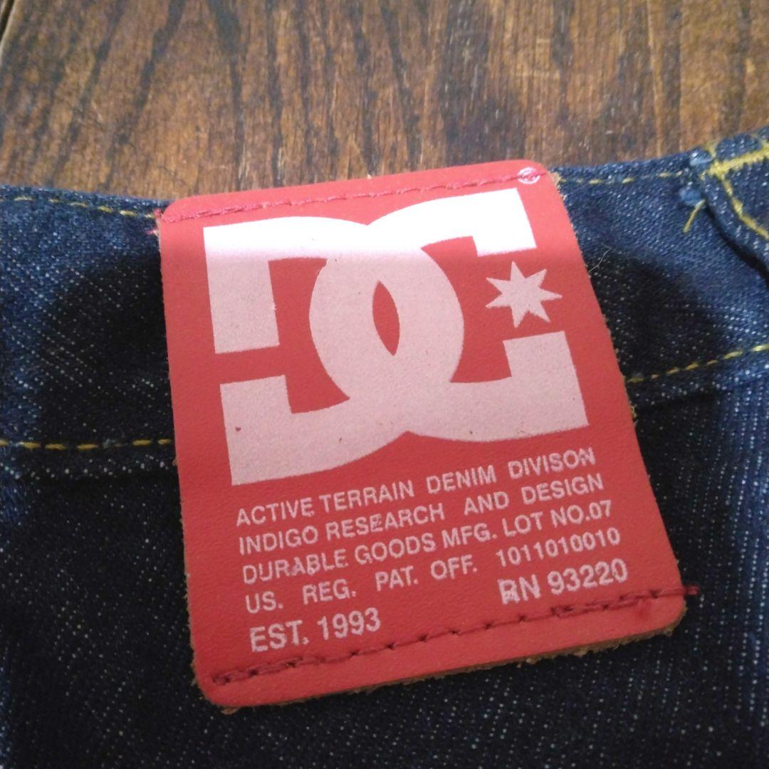00s Y2K DC SHOE リジット デニムパンツ バギー スケーター 濃紺