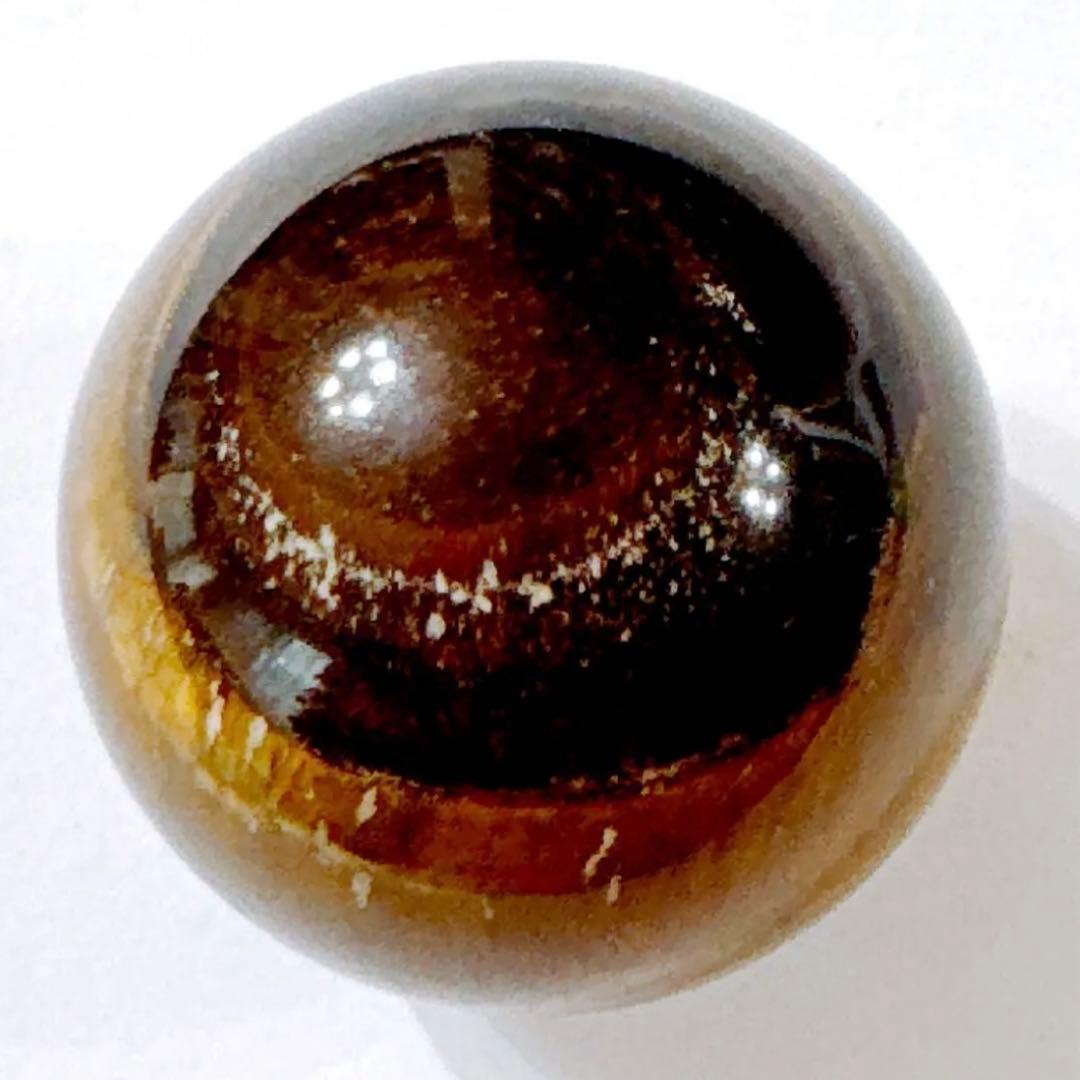 天然石 タイガーアイ 丸玉 スフィア 93g 直径約3.5cm 虎目石