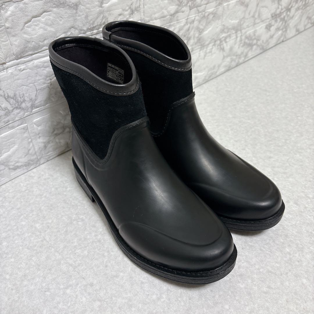 ⭐️美品⭐️UGG アグ レインブーツ ショートブーツ 黒 25㎝