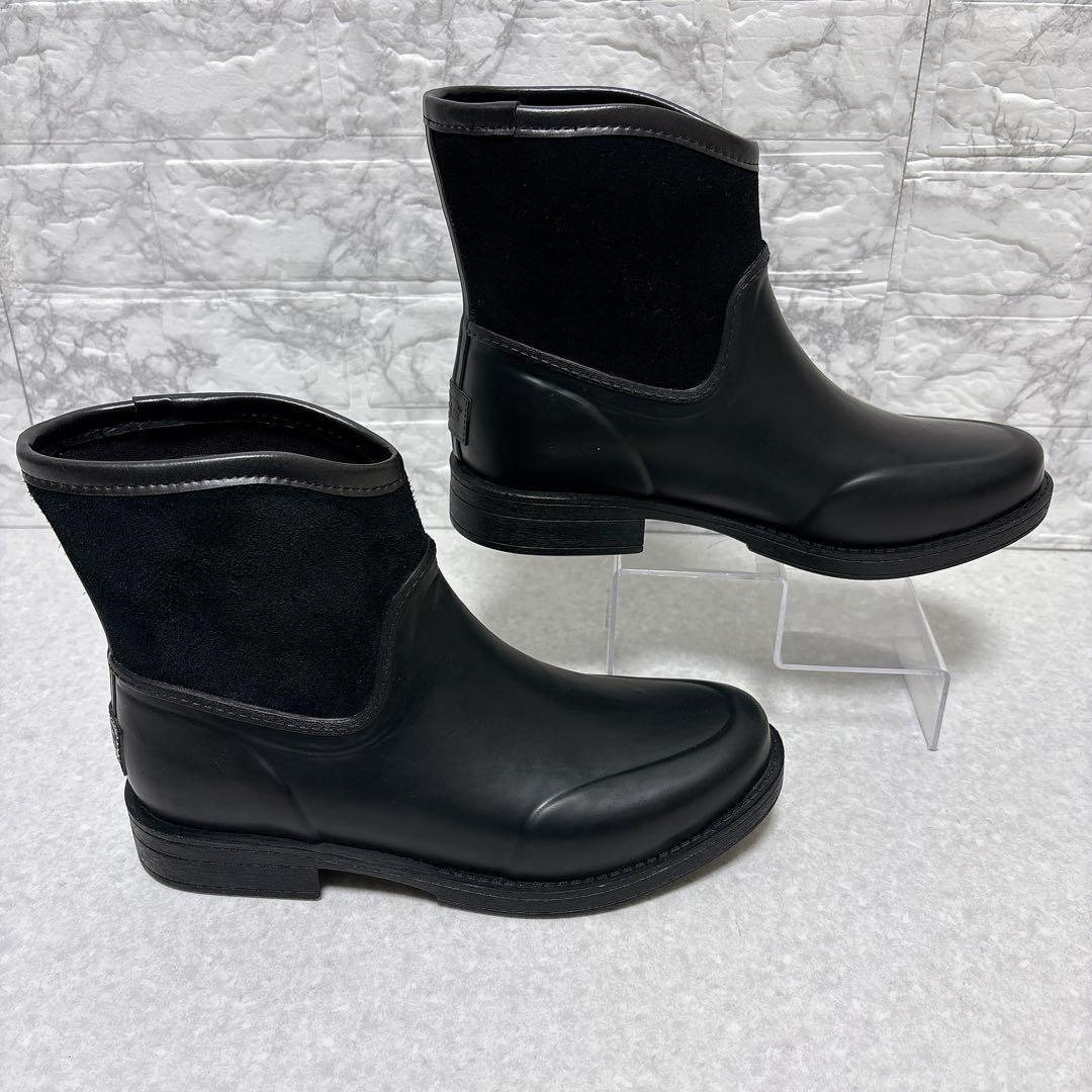⭐️美品⭐️UGG アグ レインブーツ ショートブーツ 黒 25㎝