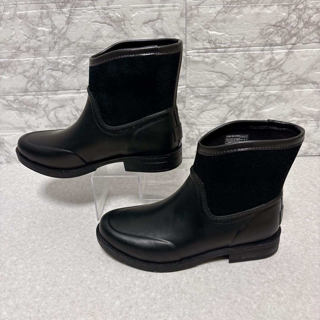 ⭐️美品⭐️UGG アグ レインブーツ ショートブーツ 黒 25㎝