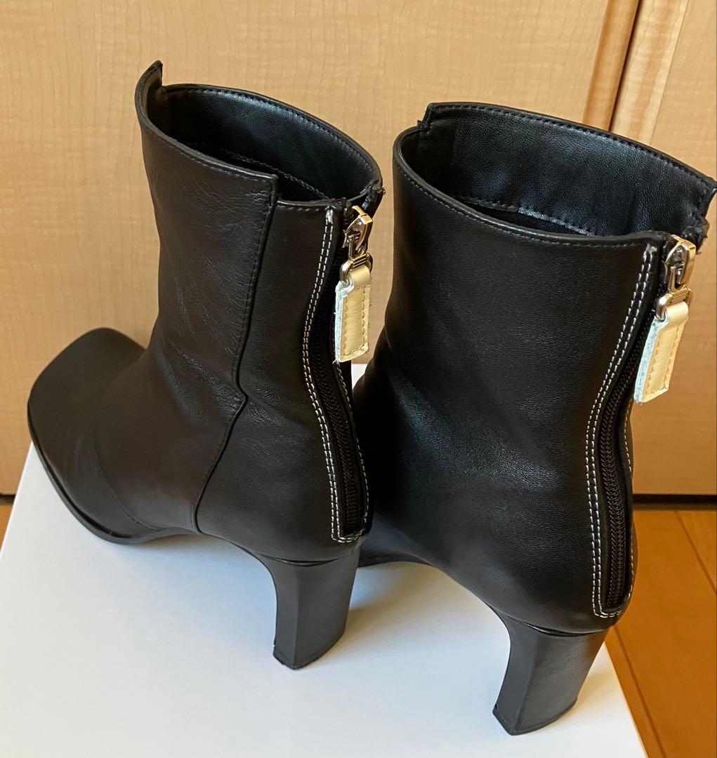 UN3D. ROUND TOE SHORT BOOTS ／ブラック　39