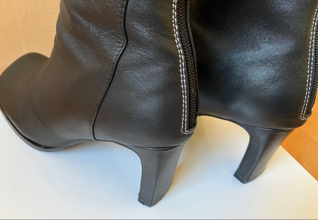 UN3D. ROUND TOE SHORT BOOTS ／ブラック　39