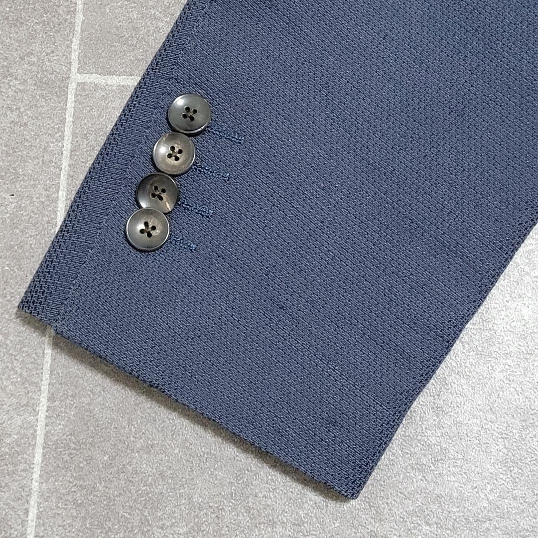★極美品 LARDINI 春夏 麻 リネン ネイビー テーラードジャケット 高級