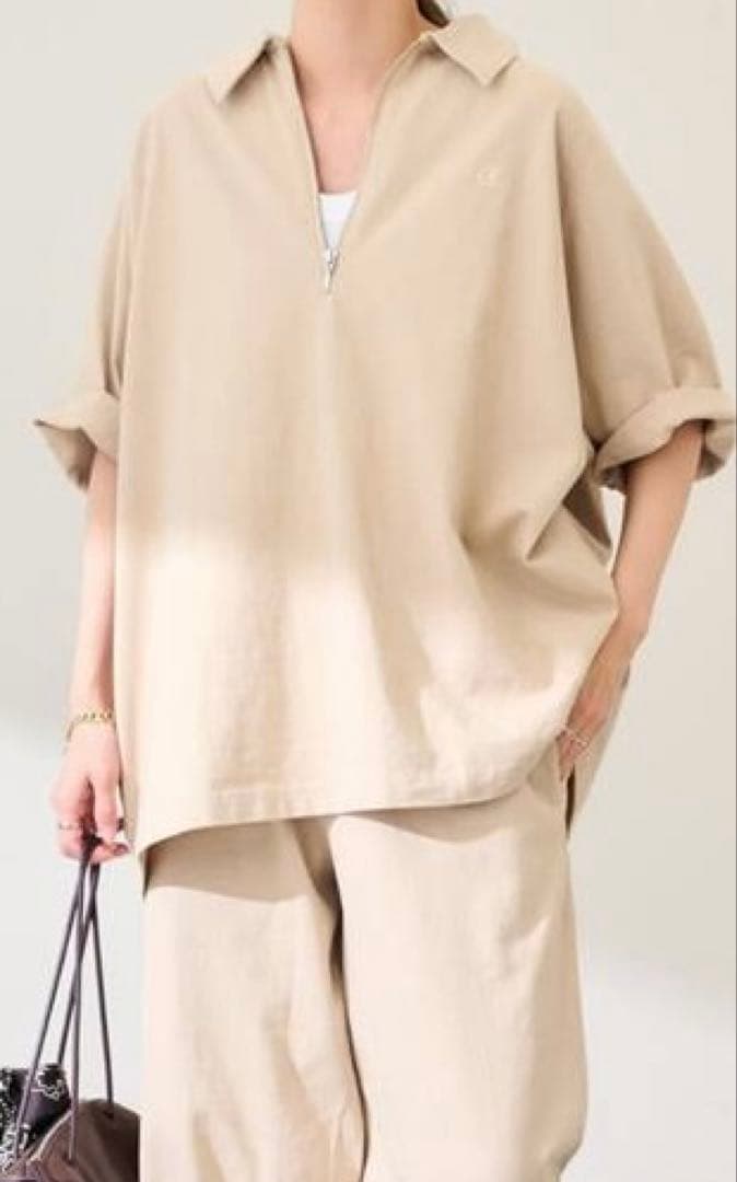 FRAMe WORK チャンピオン 別注JERSEY HALF ZIP TEE