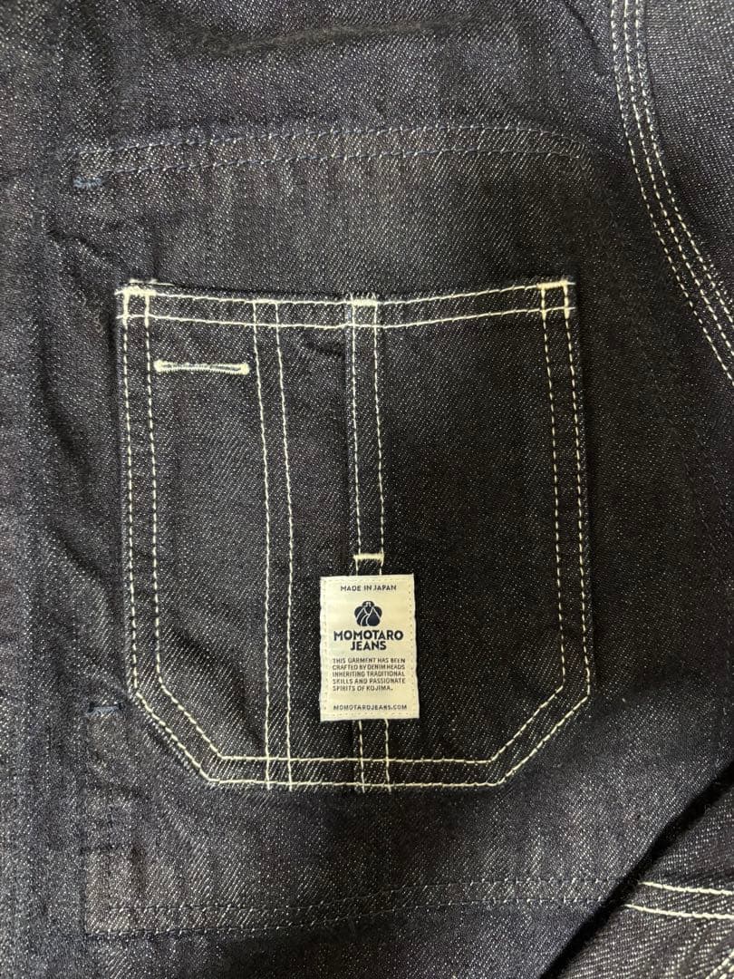 【希少】MOMOTARO JEANS ダークデニム カバーオール　L