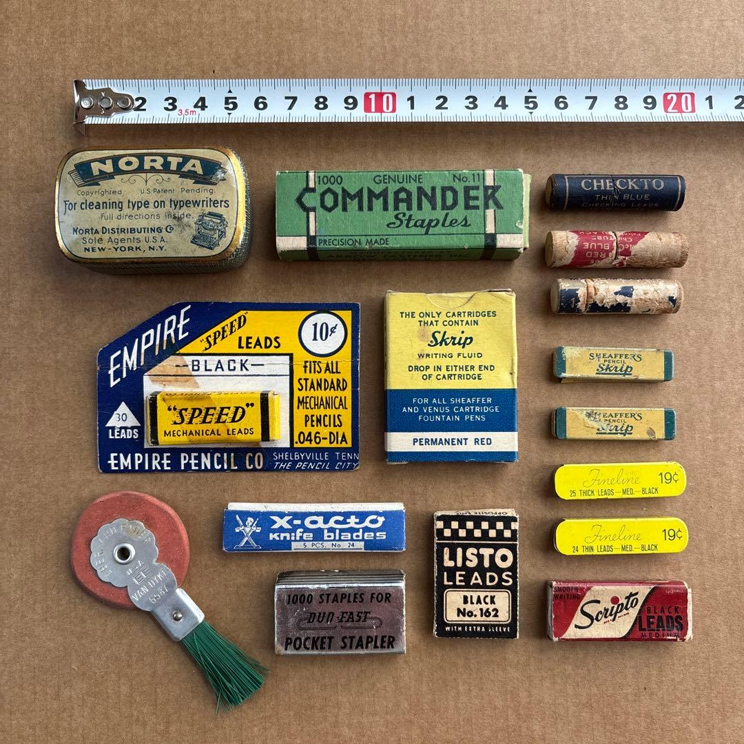 【希少】アメリカ ヴィンテージ文具 セット 50s〜70s 什器 小道具 当時物