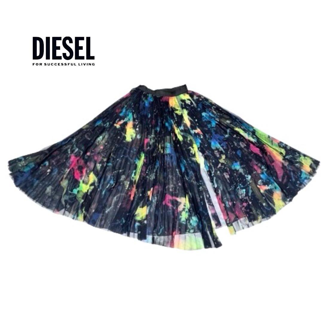 DIESELレディース アシンメトリー☆プリーツスカート シアー素材mh981