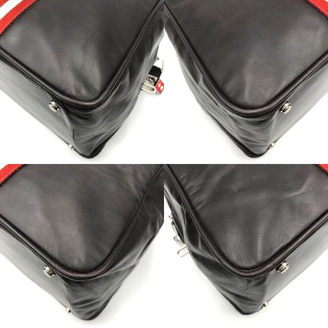 極美品 BALLY 2way ボストンバッグ トレスポ レザー ダークブラウン