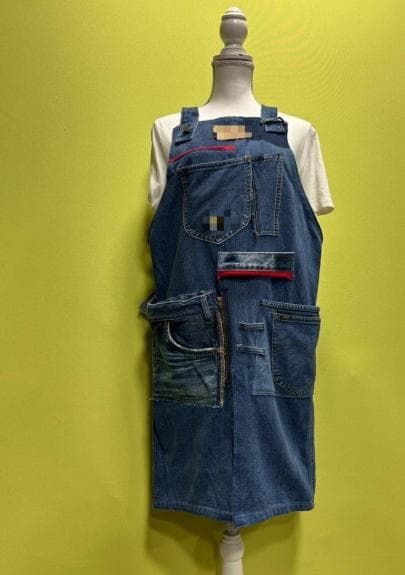 デニムエプロン 　シザーバック　美容師　トリマー　ハンドメイド