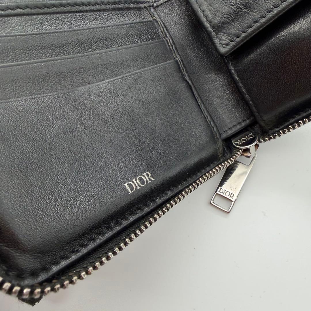 DIOR ディオール　オブリーク　トロッター　折り財布　ジャガード
