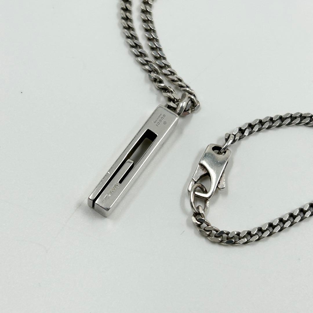 美品✨　グッチ　GUCCI ネックレス　カットアウト　スクエア　Gモチーフ　Ag