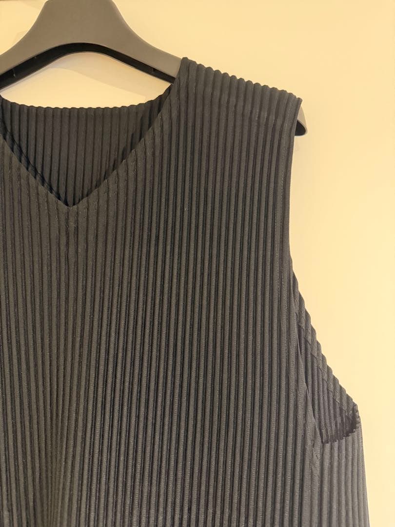 ポケット有 Vネック ベスト HOMME PLISSE ISSEY MIYAKE