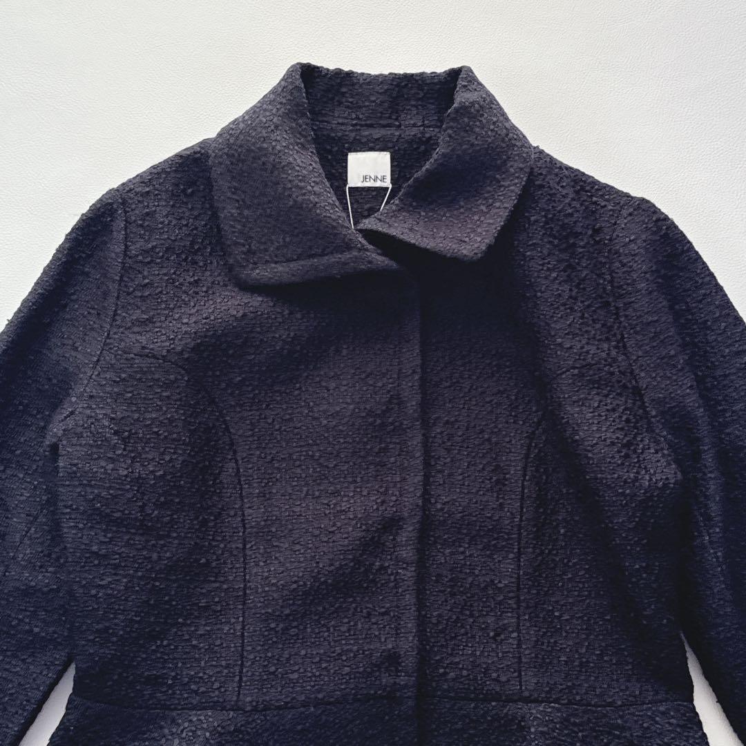 【新品】JENNE ぺプラム　ツイードジャケット　ネイビー　近年モデル