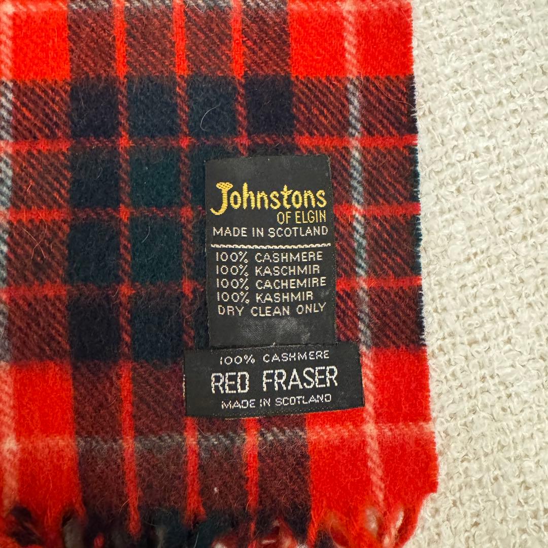 ジョンストンズ カシミヤ100% 小判Johnstons マフラー