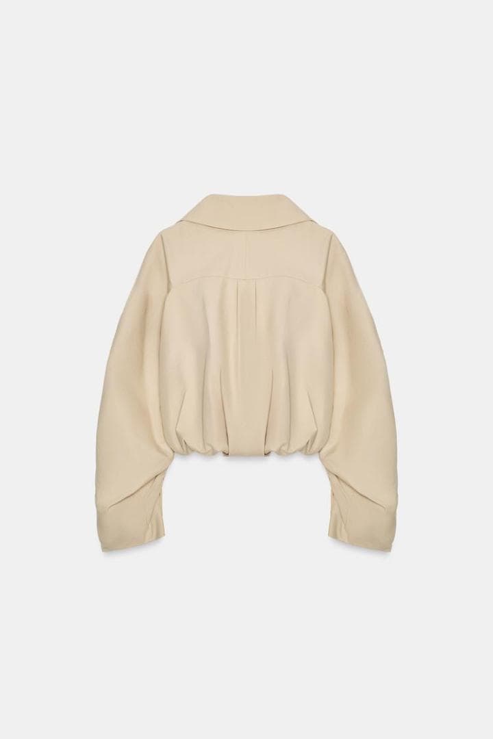 ZARA フリル付きクロップドトレンチコート ベージュ XS～S