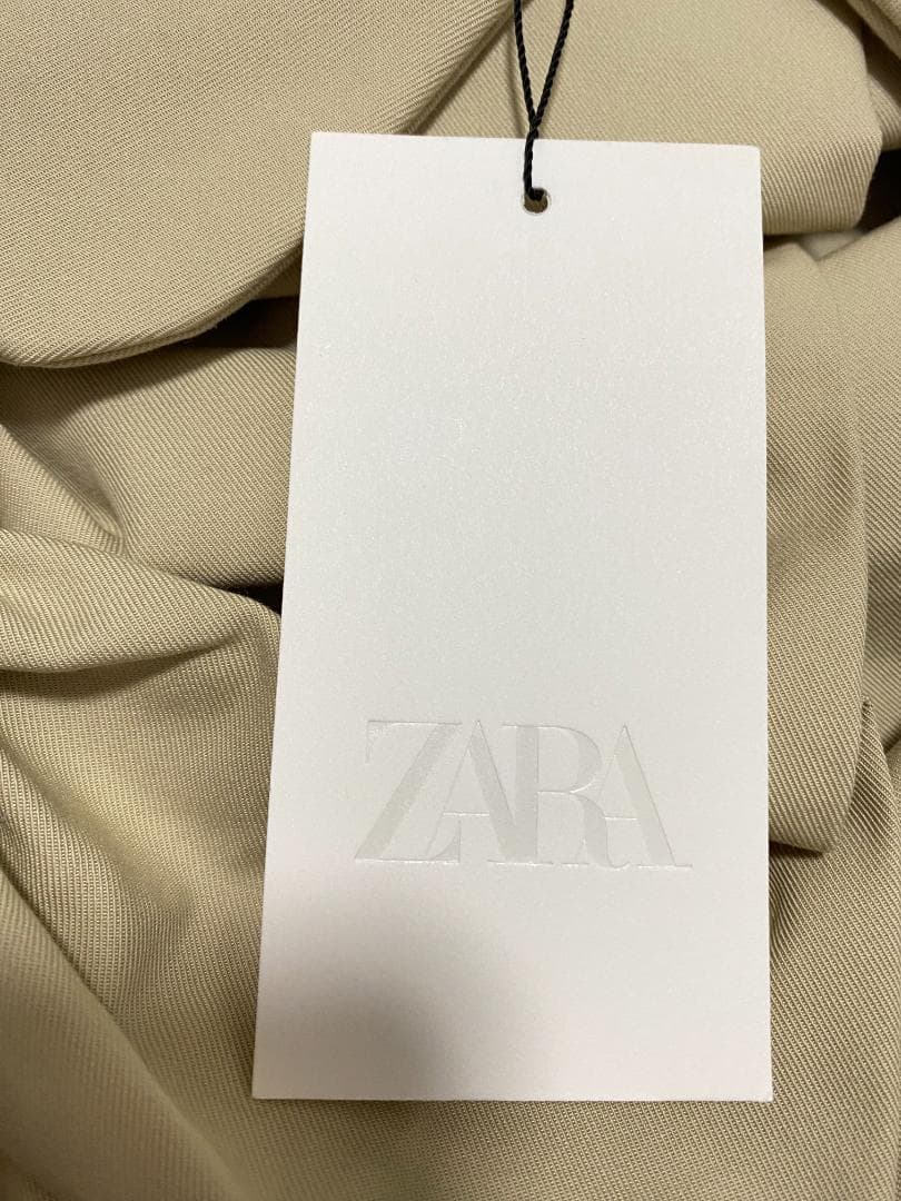 ZARA フリル付きクロップドトレンチコート ベージュ XS～S