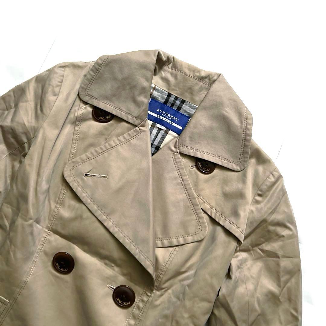 BURBERRY BLUE LABELビッグボタンフリルジャケットベージュ38