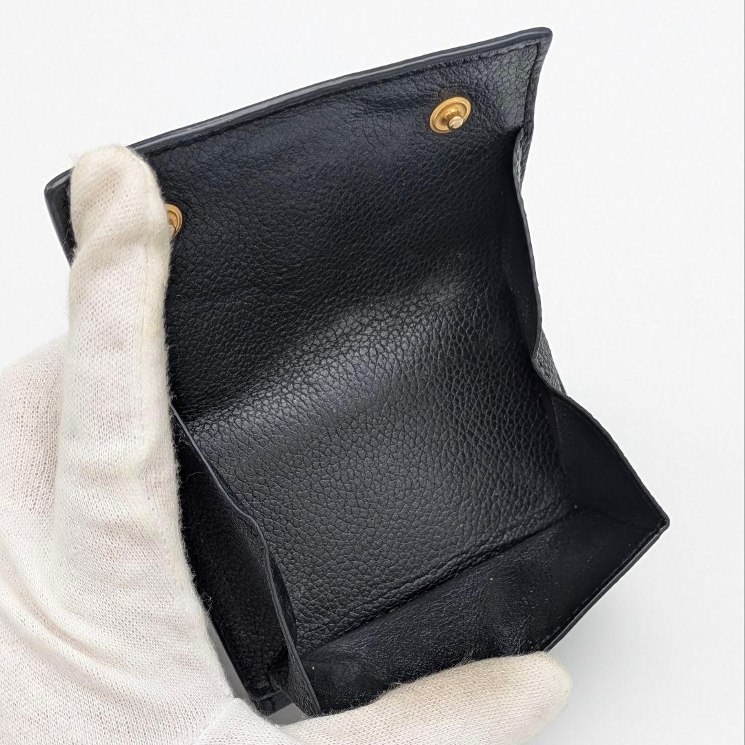 SAINT LAURENT 三つ折り財布 ネイビー コンパクトウォレット