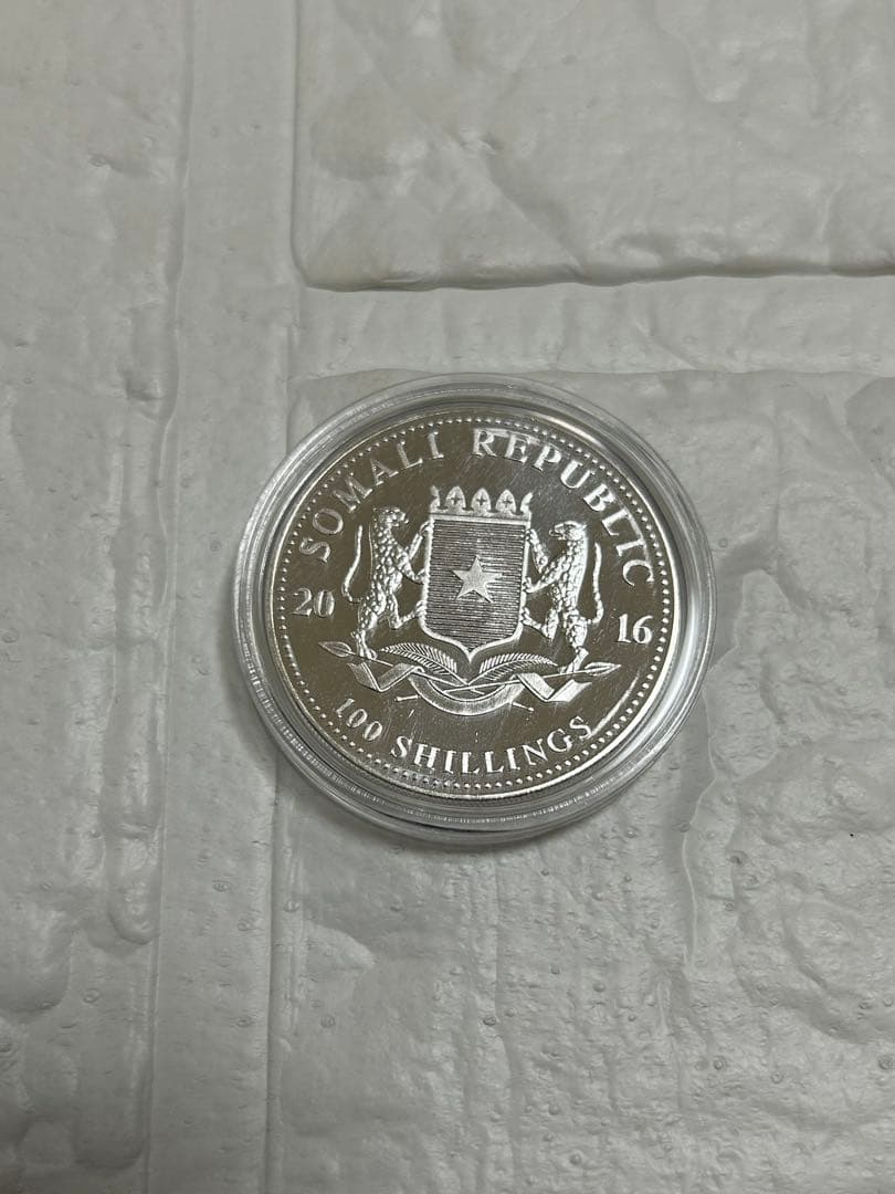 【純銀】2016年 ソマリア アフリカゾウ 銀貨 1オンス ケース入り　新品