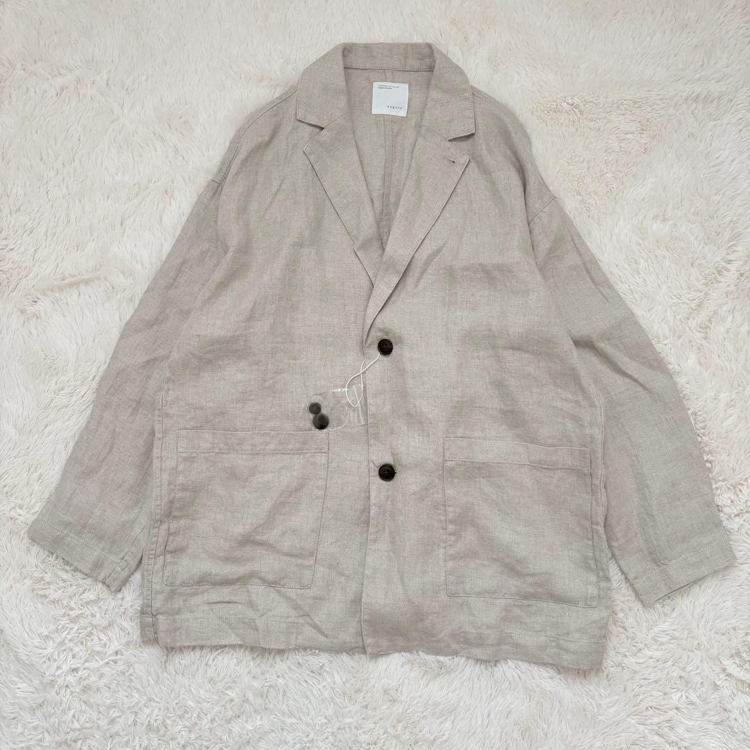 新品✨北欧、暮らしの道具店　かぐれ コラボ　フレンチリネンテーラードジャケット