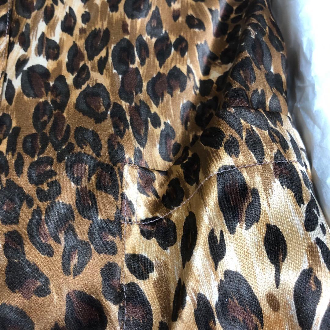 Linge de Fée シルク レオパード柄パジャマ M