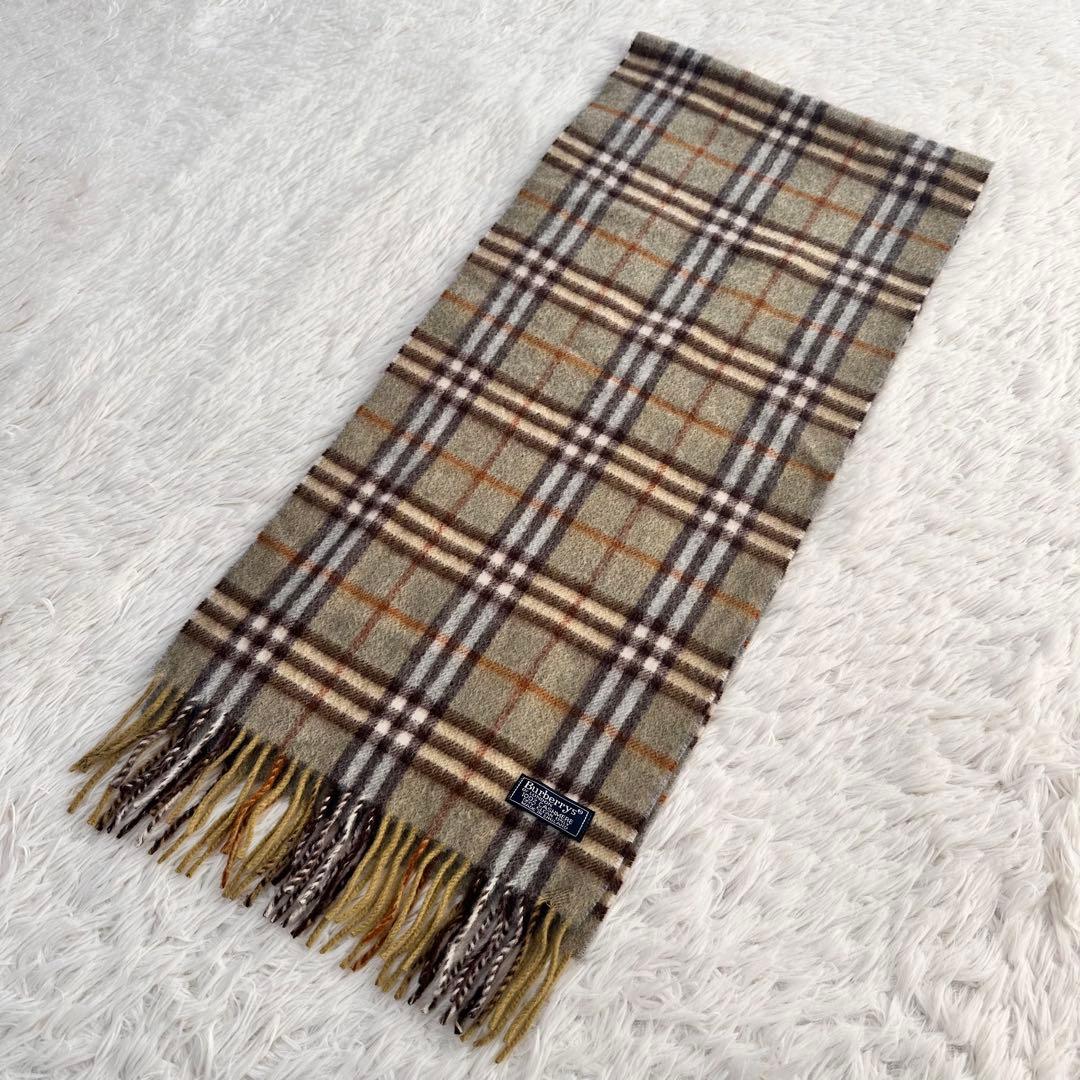 極美品 希少カラー Burberrys カシミヤ100 マフラー ノバチェック