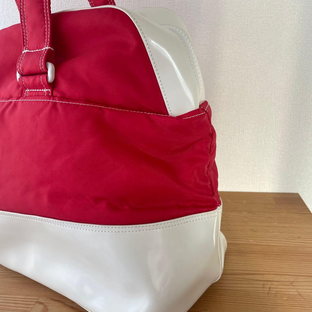 【数回使用】courrèges クレージュ ボストンバッグ （レッド）