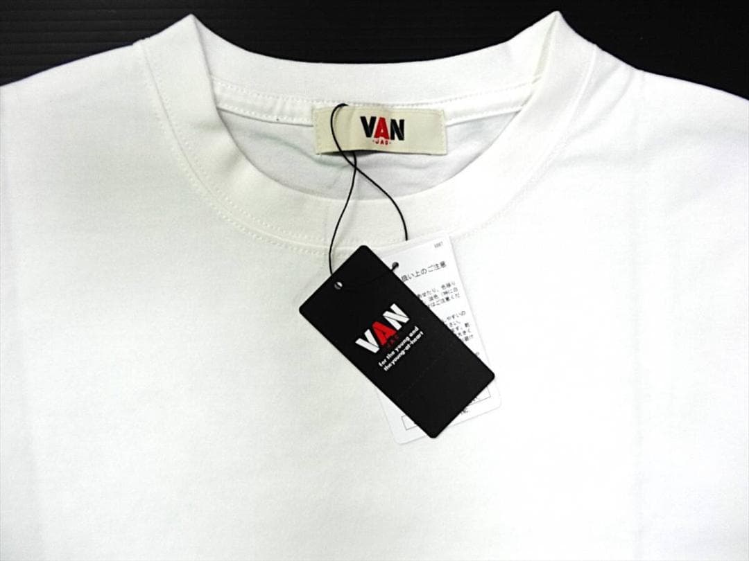 VAN JAC ヴァンヂャケット バックアーチロゴプリントTシャツ M ホワイト