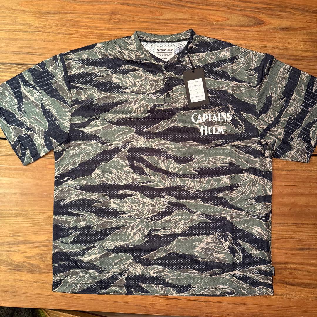 トップス Captains Helm HENLEY NECK MESH TEE